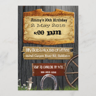 Invitaciones occidentales del cumpleaños del país