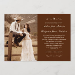 Invitaciones occidentales oscuras de la boda de la