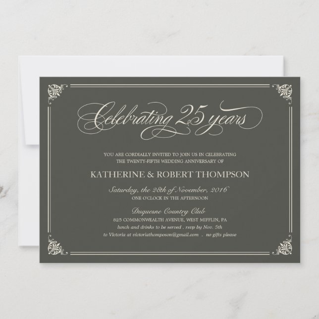 Invitaciones oficiales para el 25º aniversario del (Anverso)