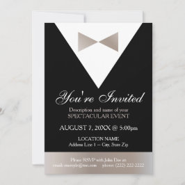 Invitaciones oficiales| Vestido moderno Tuxedo Cha