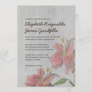 Invitaciones orientales de la boda del lirio del