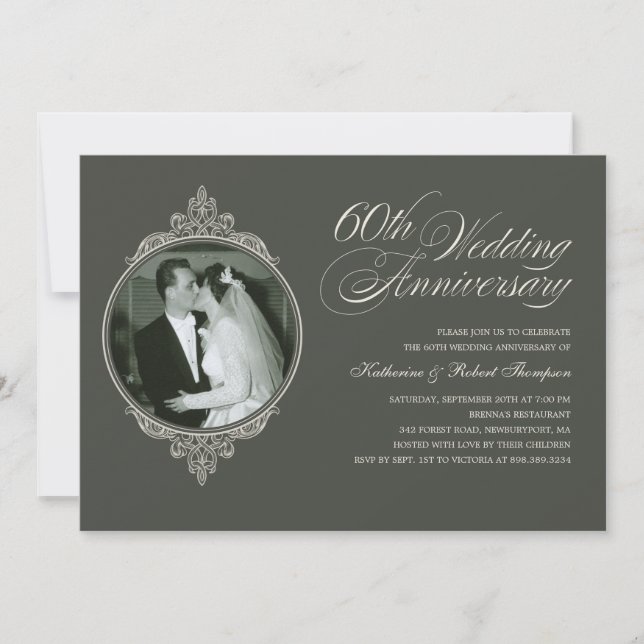 Invitaciones oscuras para foto del 60º aniversario (Anverso)