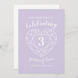 Invitaciones para 3 años de aniversario de bodas d