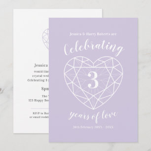 Invitaciones para 3 años de aniversario de bodas d