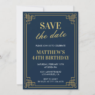 Invitaciones para 44 cumpleaños de hombres Reserva