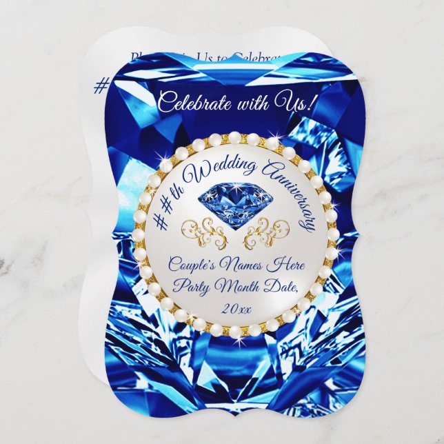 Invitaciones para 45 o 65 Aniversario de Boda, (Anverso / Reverso)