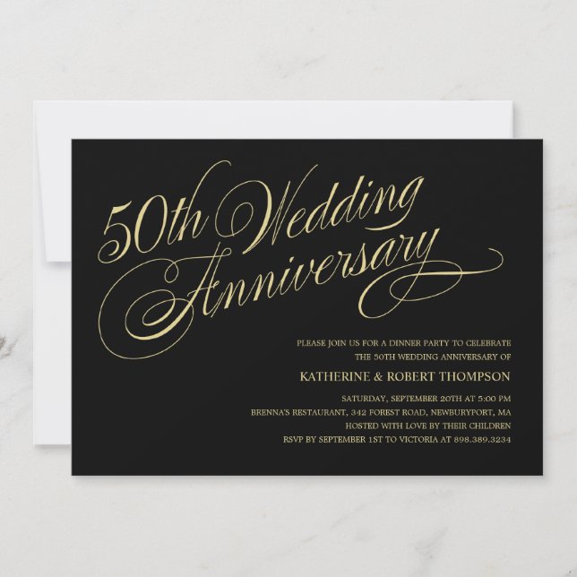 Invitaciones para 50º Aniversario de Boda (Anverso)