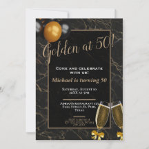 Invitaciones para 50 años: Dorado a los 50, QR