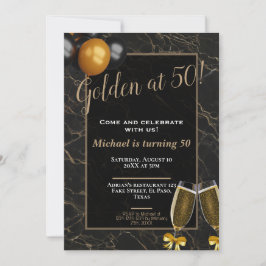 Invitaciones para 50 años: Dorado a los 50, QR
