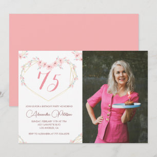 Invitaciones para 75 años Boho Floral Photo