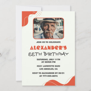 Invitaciones para 88 cumpleaños de hombres rojas b
