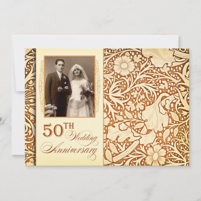 Invitaciones para aniversario de bodas de oro núme (Anverso)