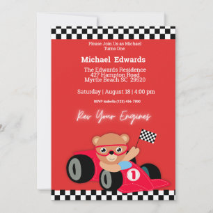 Invitaciones para autos de carreras de niños de pr