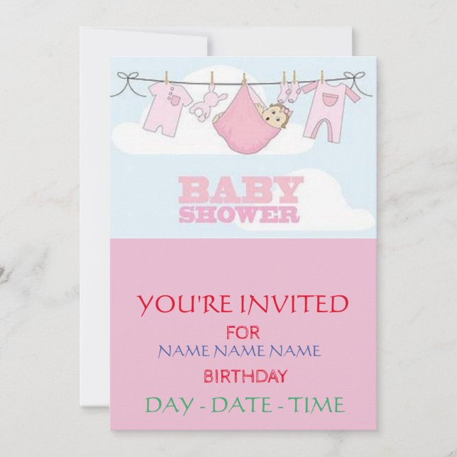 INVITACIONES PARA BABY SHOWER (Anverso)