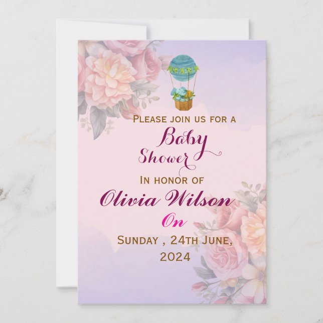 Invitaciones para Baby Shower  (Anverso)