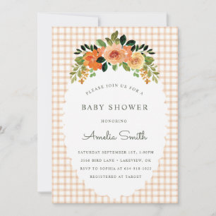 Invitaciones para baby shower 014 Latte Floral Gin