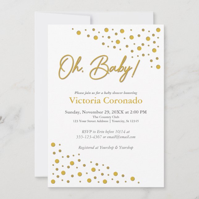 Invitaciones para Baby Shower Baby Steps (Anverso)