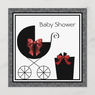 Invitaciones para baby shower Carruaje de regalo r
