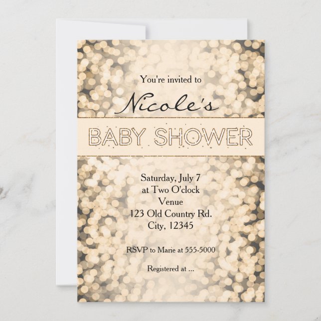 Invitaciones para BABY SHOWER con Luces Brillantes (Anverso)