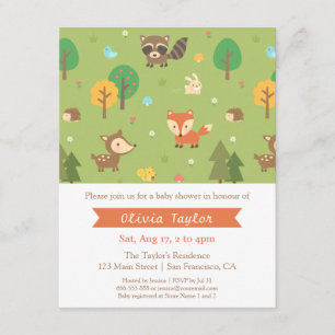 Invitaciones para Baby Shower con Patrón de Animal
