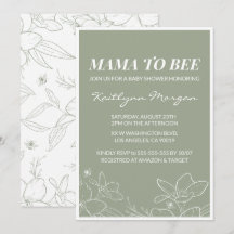 Invitaciones para baby shower de abeja Floral Eleg