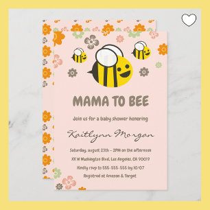Invitaciones para baby shower de abeja Mama abeja 