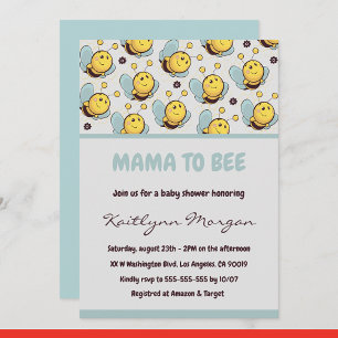 Invitaciones para baby shower de abeja Mamá abeja 