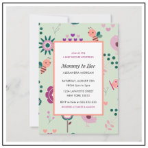 Invitaciones para baby shower de abeja Mamá abeja