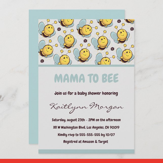 Invitaciones para baby shower de abeja Mamá abeja  (Subido por el creador)
