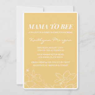 Invitaciones para baby shower de abeja Modernas Am
