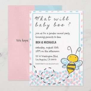 Invitaciones para baby shower de abeja, Revelación