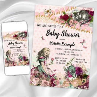 Invitaciones para baby shower de Alicia en el País