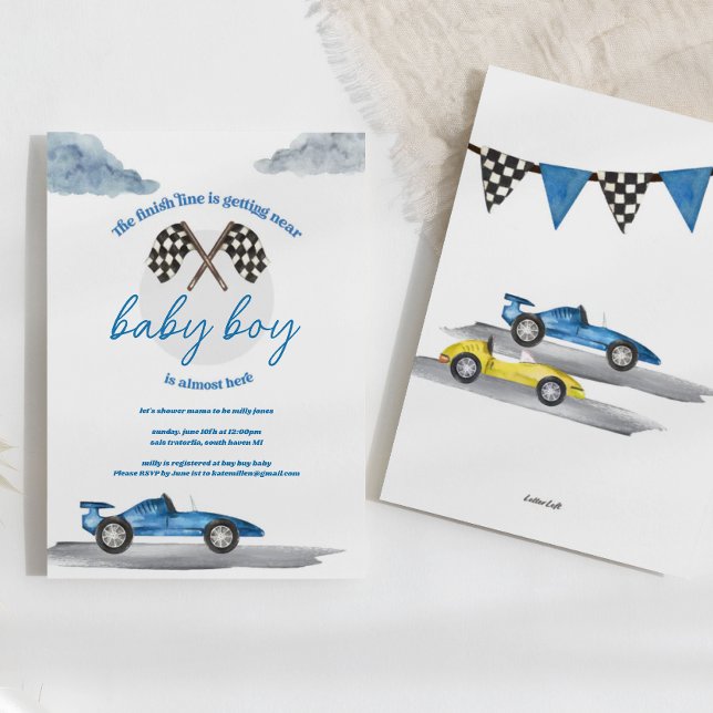 Invitaciones para Baby Shower de Auto de Carreras (Subido por el creador)