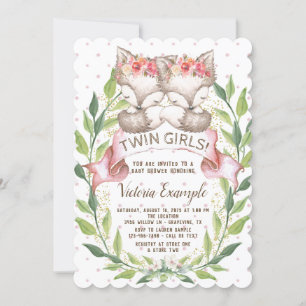 Invitaciones para Baby Shower de Bebé Zorra Niña G