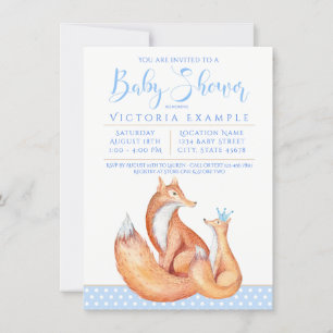 Invitaciones para Baby Shower de Bebé Zorro Niño Z