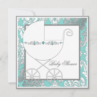 Invitaciones para baby shower de carruaje de bebé