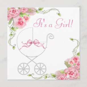 Invitaciones para baby shower de carruaje elegante