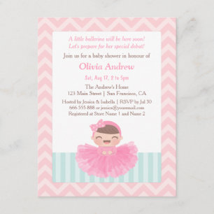Invitaciones para Baby Shower de Chevron Bailarina