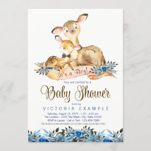 Invitaciones para Baby Shower de Ciervo Niño