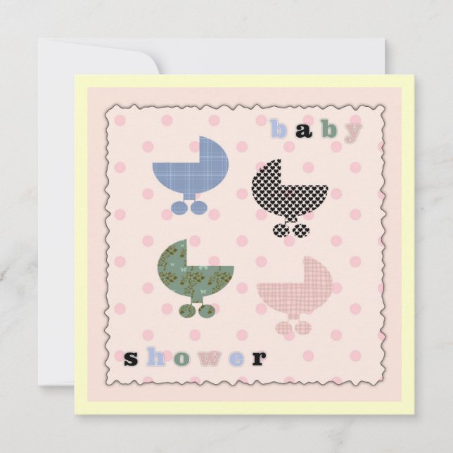 Invitaciones para baby shower de cochecitos de beb (Anverso)