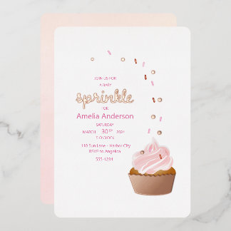 Invitaciones para baby shower de Cupcake Sprinkle