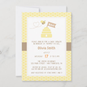 Invitaciones para Baby Shower de Cute Mommy to Bee