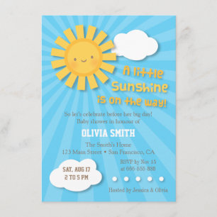 Invitaciones para Baby Shower de Cute Sunshine
