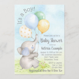 Invitaciones para Baby Shower de Elefante Bebé Niñ