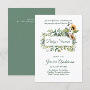 Invitaciones para Baby Shower de Flora y Fauna del