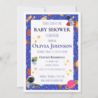 Invitaciones para Baby Shower de Galaxia