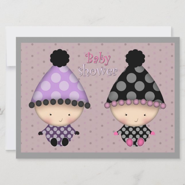 Invitaciones para Baby Shower de Gemelas (Anverso)