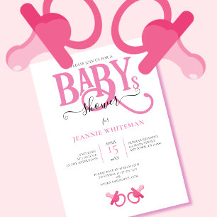 Invitaciones para baby shower de gemelas con chupe