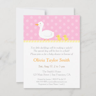 Invitaciones para Baby Shower de gemelas Elegant D