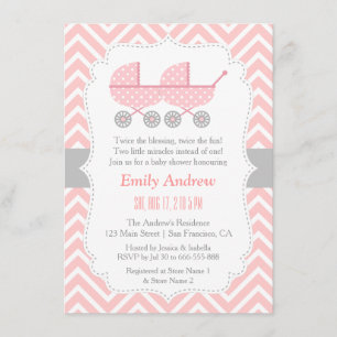 Invitaciones para Baby Shower de Gemelas Niña